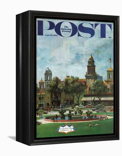 "Kansas City," Saturday Evening Post Cover, September 23, 1961-John Falter-Framed Premier Image Canvas