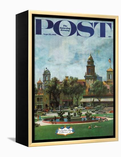 "Kansas City," Saturday Evening Post Cover, September 23, 1961-John Falter-Framed Premier Image Canvas