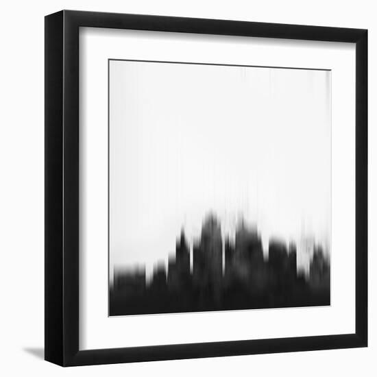 Kansas City Skyline - Black-NaxArt-Framed Art Print