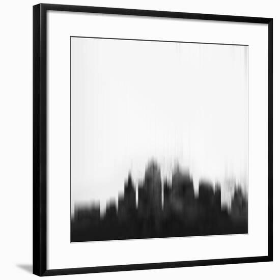 Kansas City Skyline - Black-NaxArt-Framed Art Print