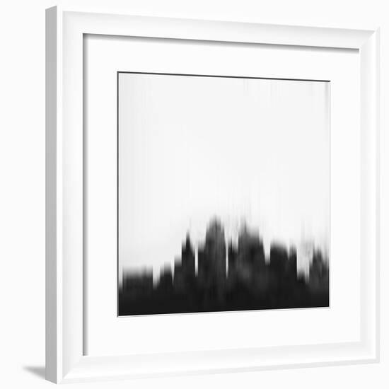 Kansas City Skyline - Black-NaxArt-Framed Art Print