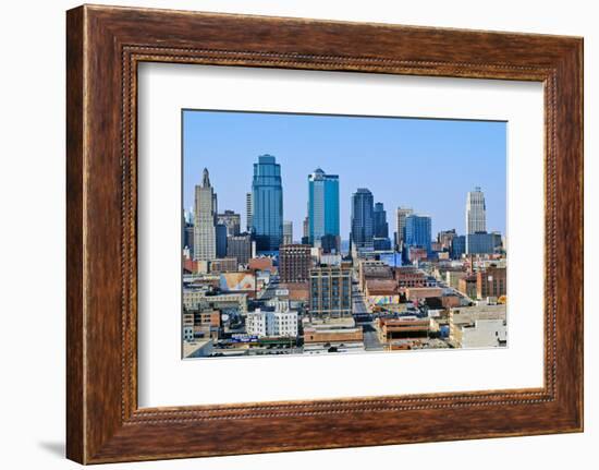 Kansas City skyline from Crown Center, MO-null-Framed Photographic Print