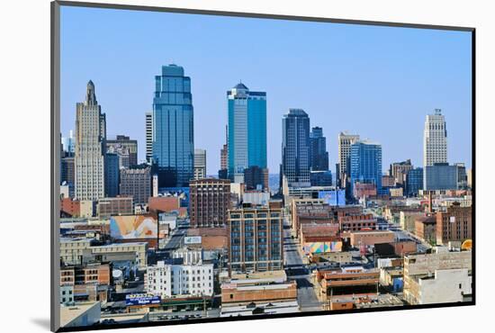 Kansas City skyline from Crown Center, MO-null-Mounted Photographic Print