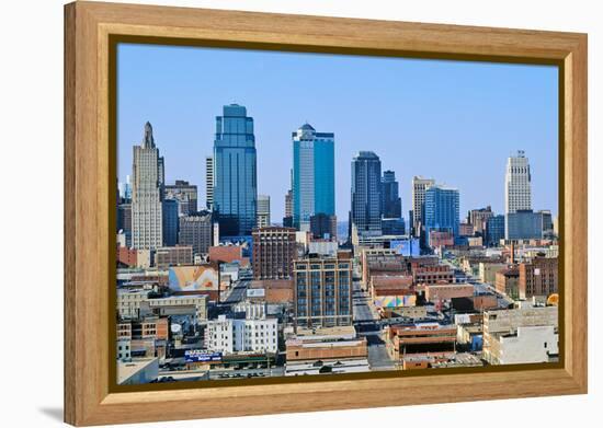 Kansas City skyline from Crown Center, MO-null-Framed Premier Image Canvas