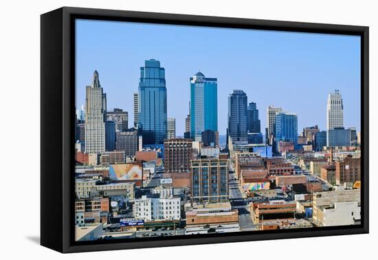 Kansas City skyline from Crown Center, MO-null-Framed Premier Image Canvas