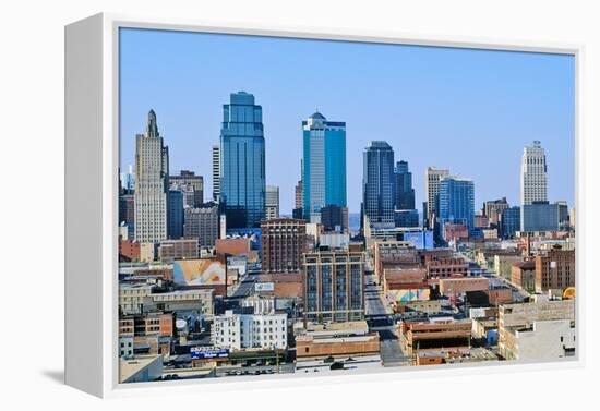 Kansas City skyline from Crown Center, MO-null-Framed Premier Image Canvas