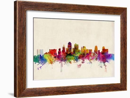 Kansas City Skyline-Michael Tompsett-Framed Art Print