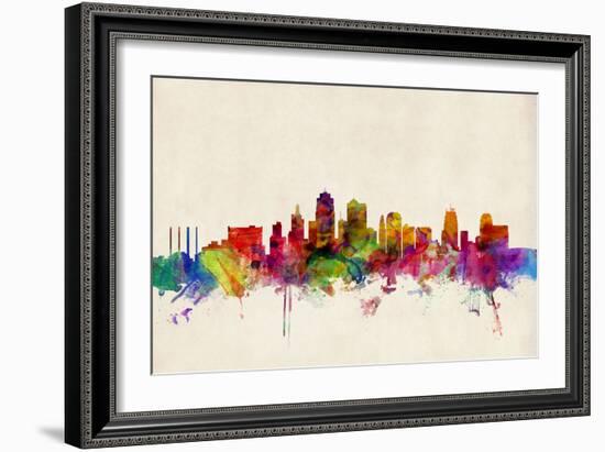 Kansas City Skyline-Michael Tompsett-Framed Art Print