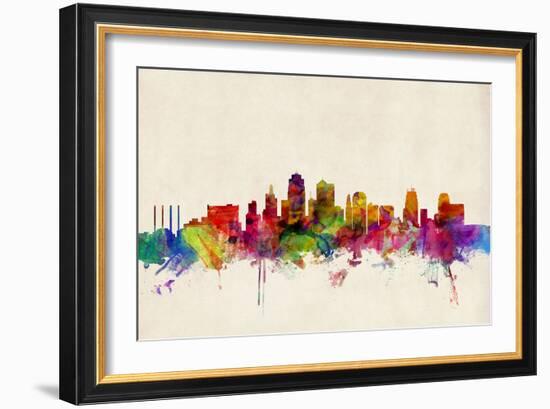 Kansas City Skyline-Michael Tompsett-Framed Art Print