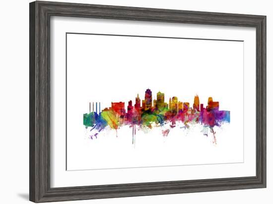 Kansas City Skyline-Michael Tompsett-Framed Art Print