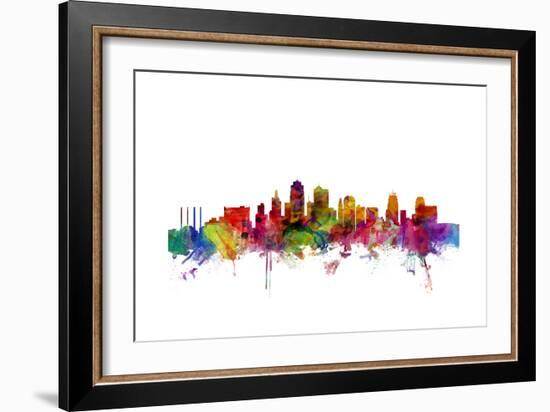 Kansas City Skyline-Michael Tompsett-Framed Art Print