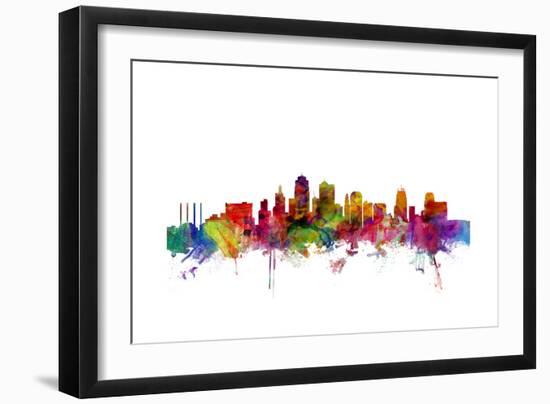 Kansas City Skyline-Michael Tompsett-Framed Art Print