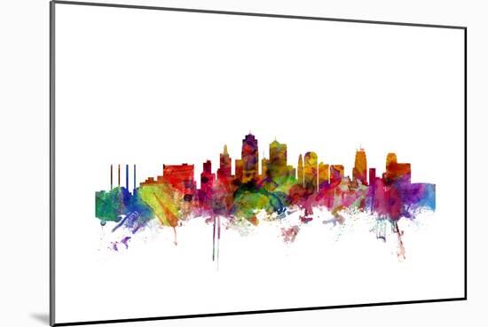 Kansas City Skyline-Michael Tompsett-Mounted Art Print