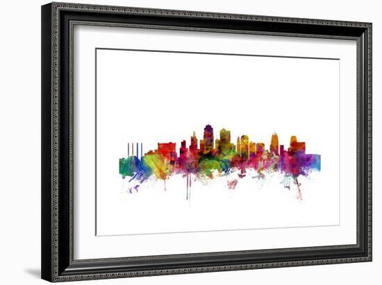 Kansas City Skyline-Michael Tompsett-Framed Art Print