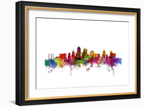 Kansas City Skyline-Michael Tompsett-Framed Art Print