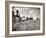 Kansas Farmer Driving Farmall Tractor as He Pulls a Manned Combine During Wheat Harvest-Margaret Bourke-White-Framed Photographic Print