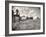 Kansas Farmer Driving Farmall Tractor as He Pulls a Manned Combine During Wheat Harvest-Margaret Bourke-White-Framed Photographic Print