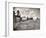 Kansas Farmer Driving Farmall Tractor as He Pulls a Manned Combine During Wheat Harvest-Margaret Bourke-White-Framed Photographic Print