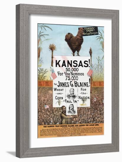 Kansas! for James G Blaine.-J.M.W. Jones Sta'y & P't'g Co-Framed Art Print
