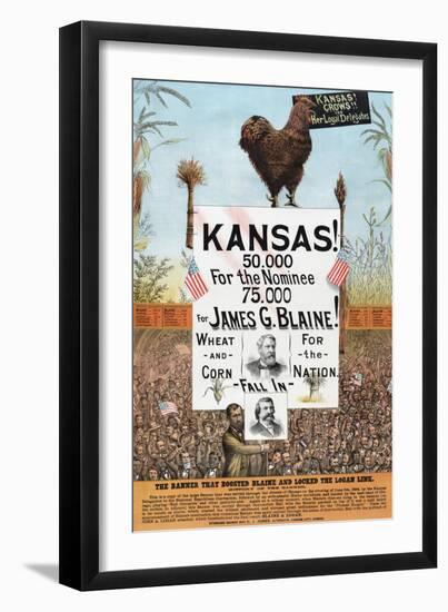 Kansas! for James G Blaine.-J.M.W. Jones Sta'y & P't'g Co-Framed Art Print