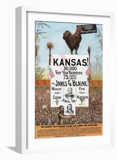 Kansas! for James G Blaine.-J.M.W. Jones Sta'y & P't'g Co-Framed Art Print