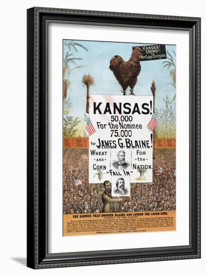 Kansas! for James G Blaine.-J.M.W. Jones Sta'y & P't'g Co-Framed Art Print