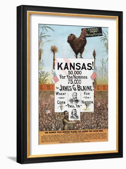 Kansas! for James G Blaine.-J.M.W. Jones Sta'y & P't'g Co-Framed Art Print