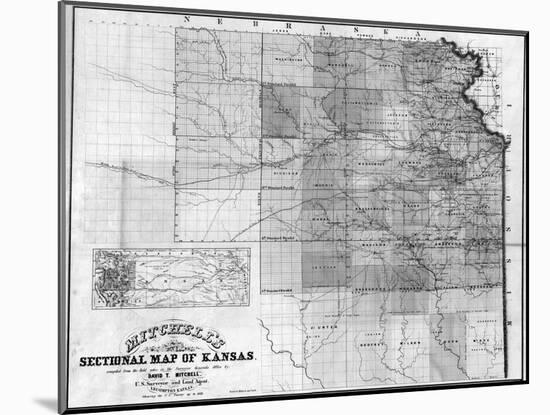 Kansas - Panoramic Map-Lantern Press-Mounted Art Print