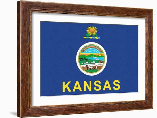 Kansas State Flag-Lantern Press-Framed Art Print