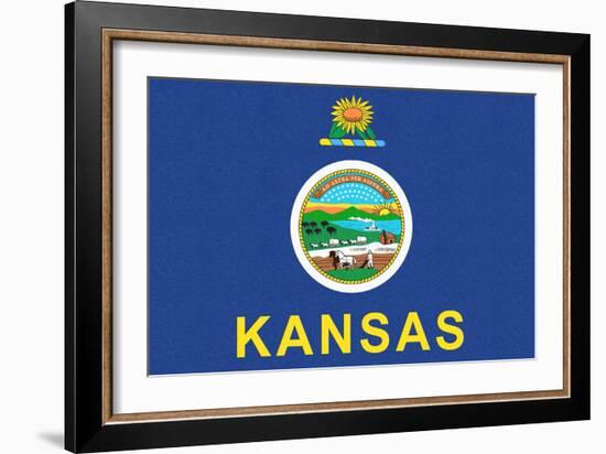 Kansas State Flag-Lantern Press-Framed Art Print