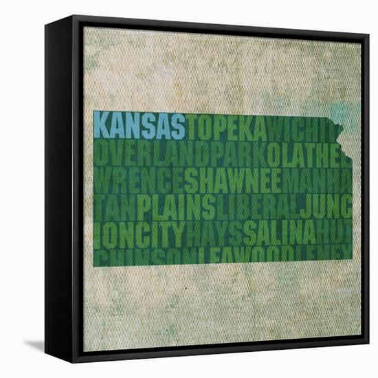 Kansas State Words-David Bowman-Framed Premier Image Canvas