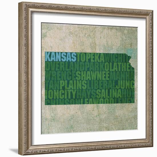 Kansas State Words-David Bowman-Framed Giclee Print