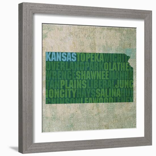 Kansas State Words-David Bowman-Framed Giclee Print