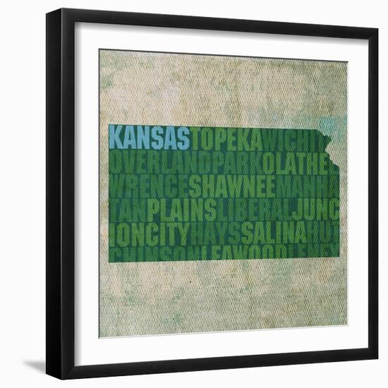 Kansas State Words-David Bowman-Framed Giclee Print