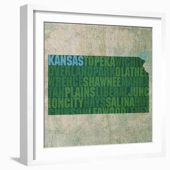 Kansas State Words-David Bowman-Framed Giclee Print