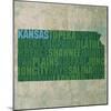 Kansas State Words-David Bowman-Mounted Giclee Print