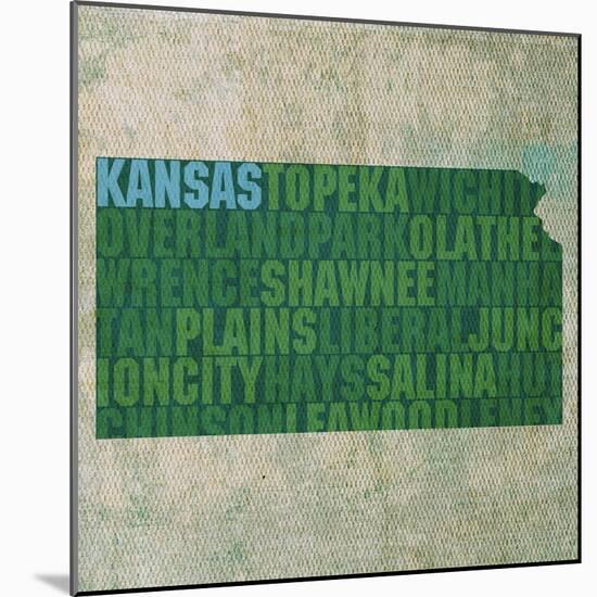 Kansas State Words-David Bowman-Mounted Giclee Print