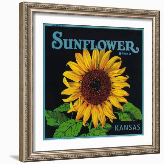 Kansas - Sunflower Brand Crate Label-Lantern Press-Framed Art Print