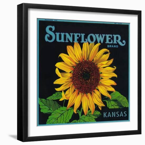 Kansas - Sunflower Brand Crate Label-Lantern Press-Framed Premium Giclee Print