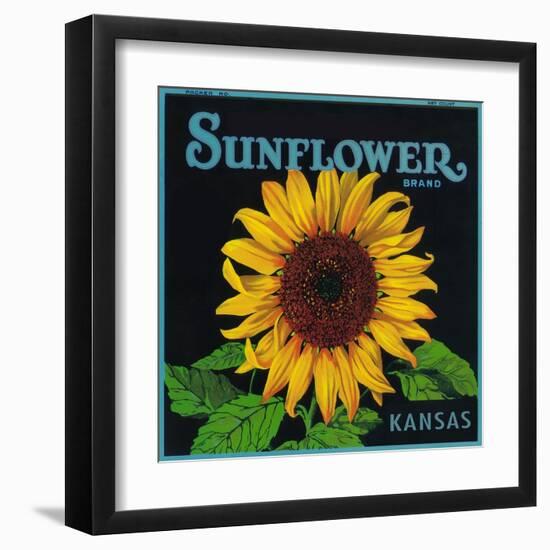 Kansas - Sunflower Brand Crate Label-Lantern Press-Framed Art Print