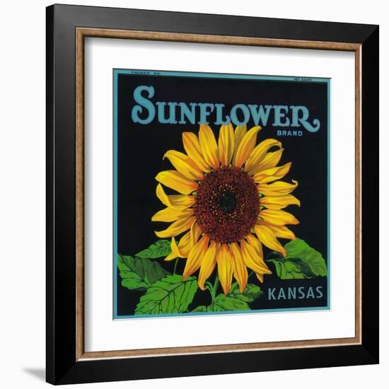 Kansas - Sunflower Brand Crate Label-Lantern Press-Framed Art Print