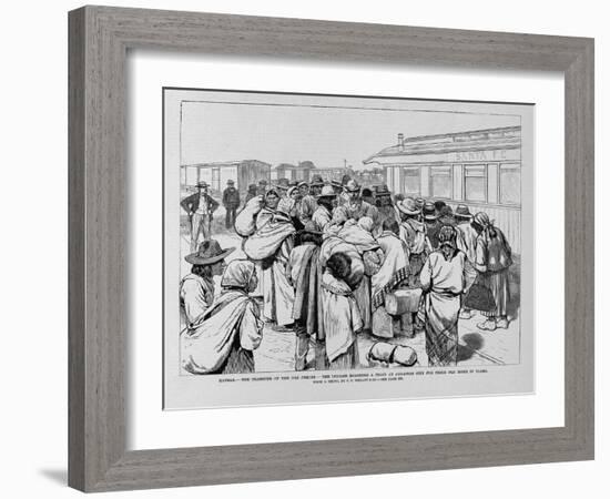 Kansas - the Transfer of the Nez Perces - the Indians Boarding a Train at Arkansas City for their O-null-Framed Giclee Print