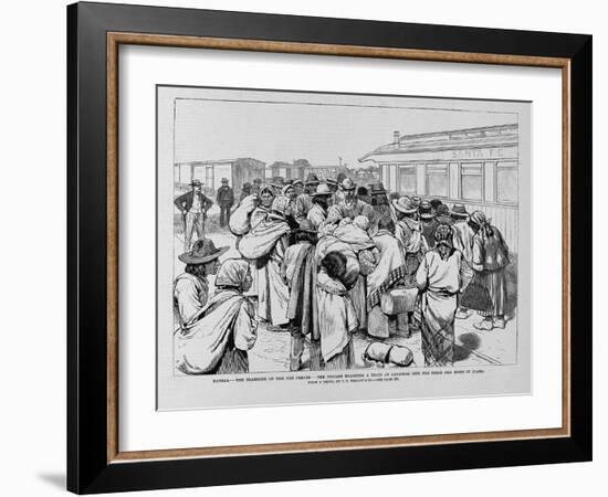 Kansas - the Transfer of the Nez Perces - the Indians Boarding a Train at Arkansas City for their O-null-Framed Giclee Print