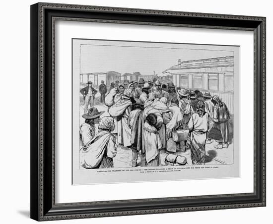 Kansas - the Transfer of the Nez Perces - the Indians Boarding a Train at Arkansas City for their O-null-Framed Giclee Print