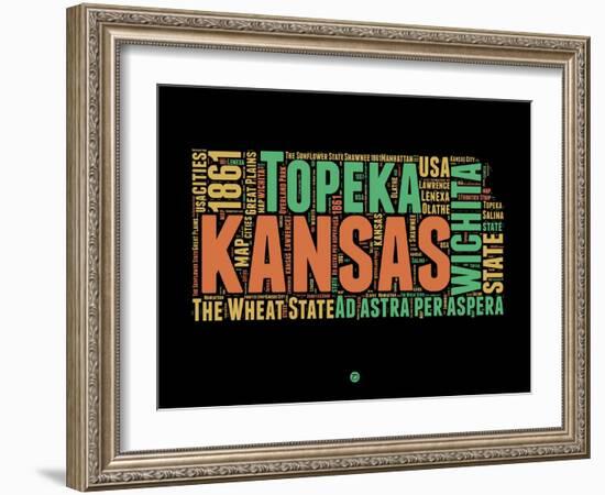 Kansas Word Cloud 1-NaxArt-Framed Art Print