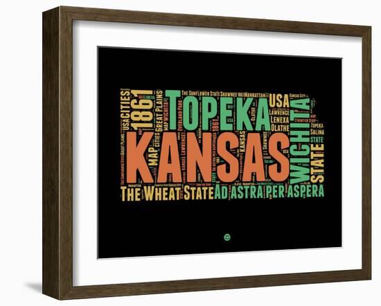 Kansas Word Cloud 1-NaxArt-Framed Art Print