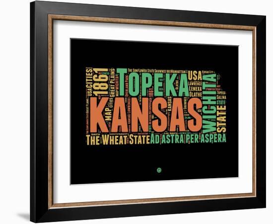 Kansas Word Cloud 1-NaxArt-Framed Art Print