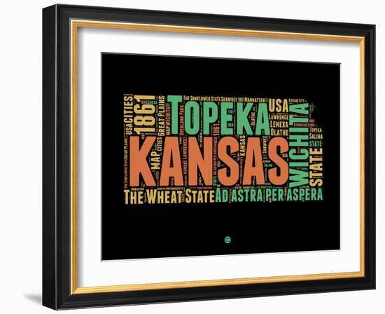 Kansas Word Cloud 1-NaxArt-Framed Art Print