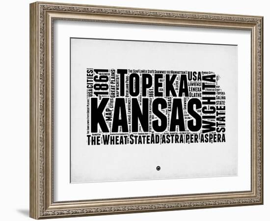 Kansas Word Cloud 2-NaxArt-Framed Art Print