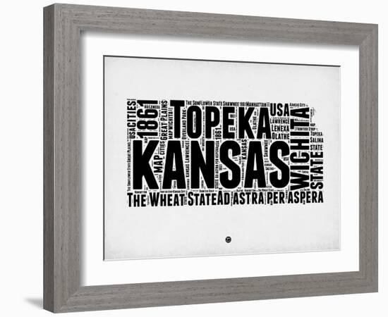 Kansas Word Cloud 2-NaxArt-Framed Art Print